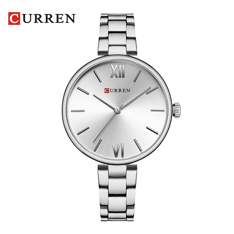 Curren 9017 Stainless Steel Luxury Ladies Watch - Silver